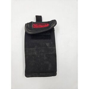Nintendo Vintage Black Canvas Carrying Pouch Case Velcro Belt Loop Red Logo